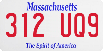 MA license plate 312UQ9