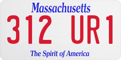 MA license plate 312UR1