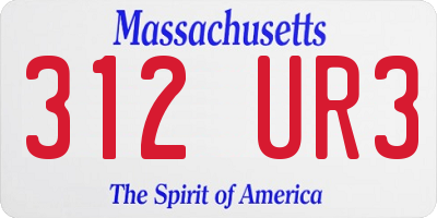 MA license plate 312UR3