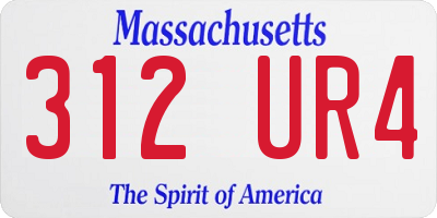 MA license plate 312UR4