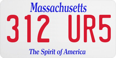MA license plate 312UR5