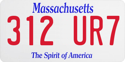 MA license plate 312UR7
