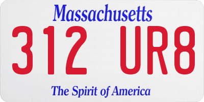 MA license plate 312UR8
