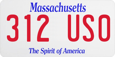 MA license plate 312US0