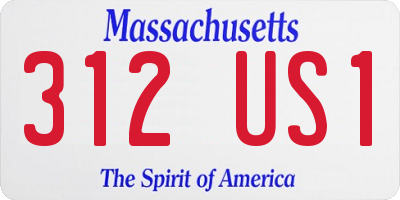 MA license plate 312US1