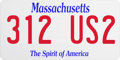 MA license plate 312US2