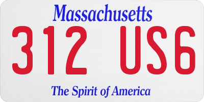 MA license plate 312US6