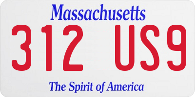 MA license plate 312US9