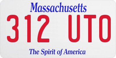 MA license plate 312UT0