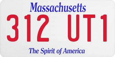 MA license plate 312UT1