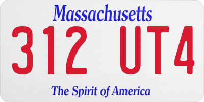 MA license plate 312UT4