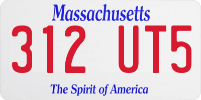 MA license plate 312UT5