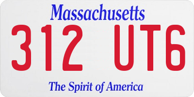 MA license plate 312UT6
