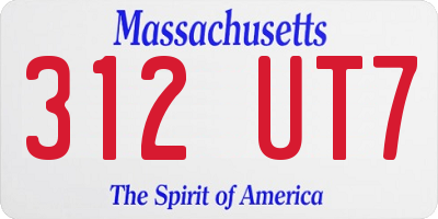 MA license plate 312UT7