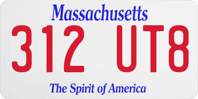 MA license plate 312UT8