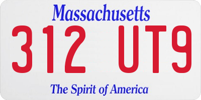 MA license plate 312UT9