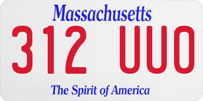 MA license plate 312UU0