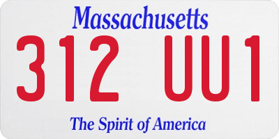 MA license plate 312UU1