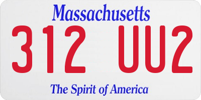 MA license plate 312UU2