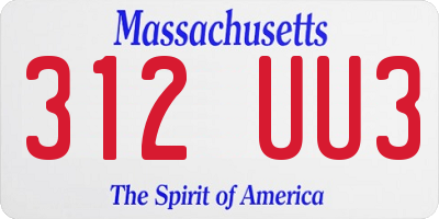 MA license plate 312UU3