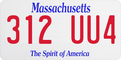 MA license plate 312UU4