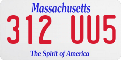MA license plate 312UU5