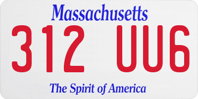 MA license plate 312UU6