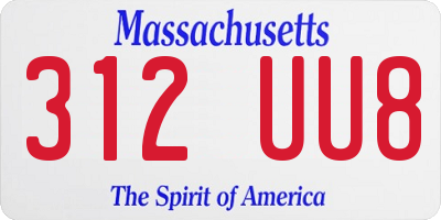 MA license plate 312UU8