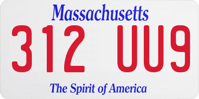 MA license plate 312UU9