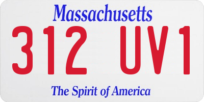 MA license plate 312UV1