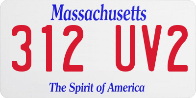 MA license plate 312UV2