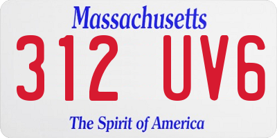 MA license plate 312UV6