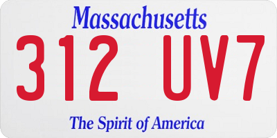 MA license plate 312UV7
