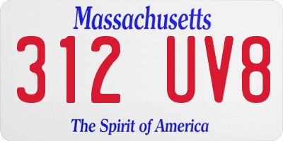 MA license plate 312UV8
