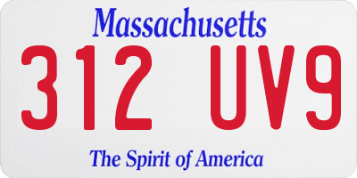 MA license plate 312UV9