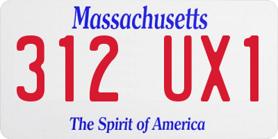 MA license plate 312UX1