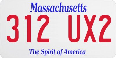 MA license plate 312UX2