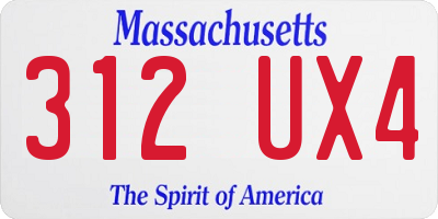MA license plate 312UX4