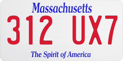 MA license plate 312UX7
