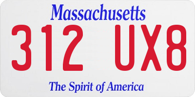 MA license plate 312UX8