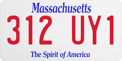 MA license plate 312UY1
