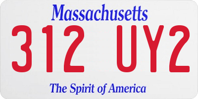 MA license plate 312UY2