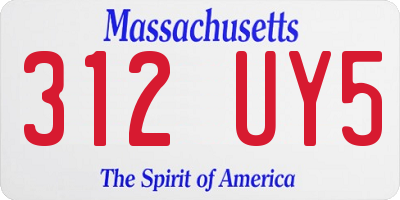 MA license plate 312UY5