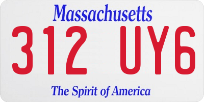 MA license plate 312UY6