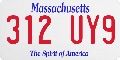 MA license plate 312UY9