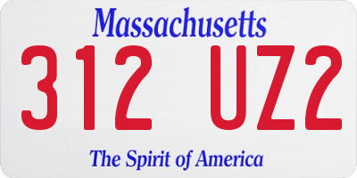 MA license plate 312UZ2