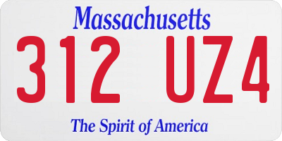 MA license plate 312UZ4