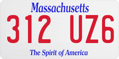 MA license plate 312UZ6