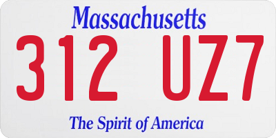 MA license plate 312UZ7