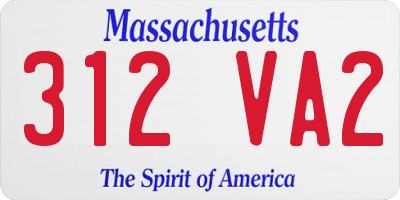 MA license plate 312VA2